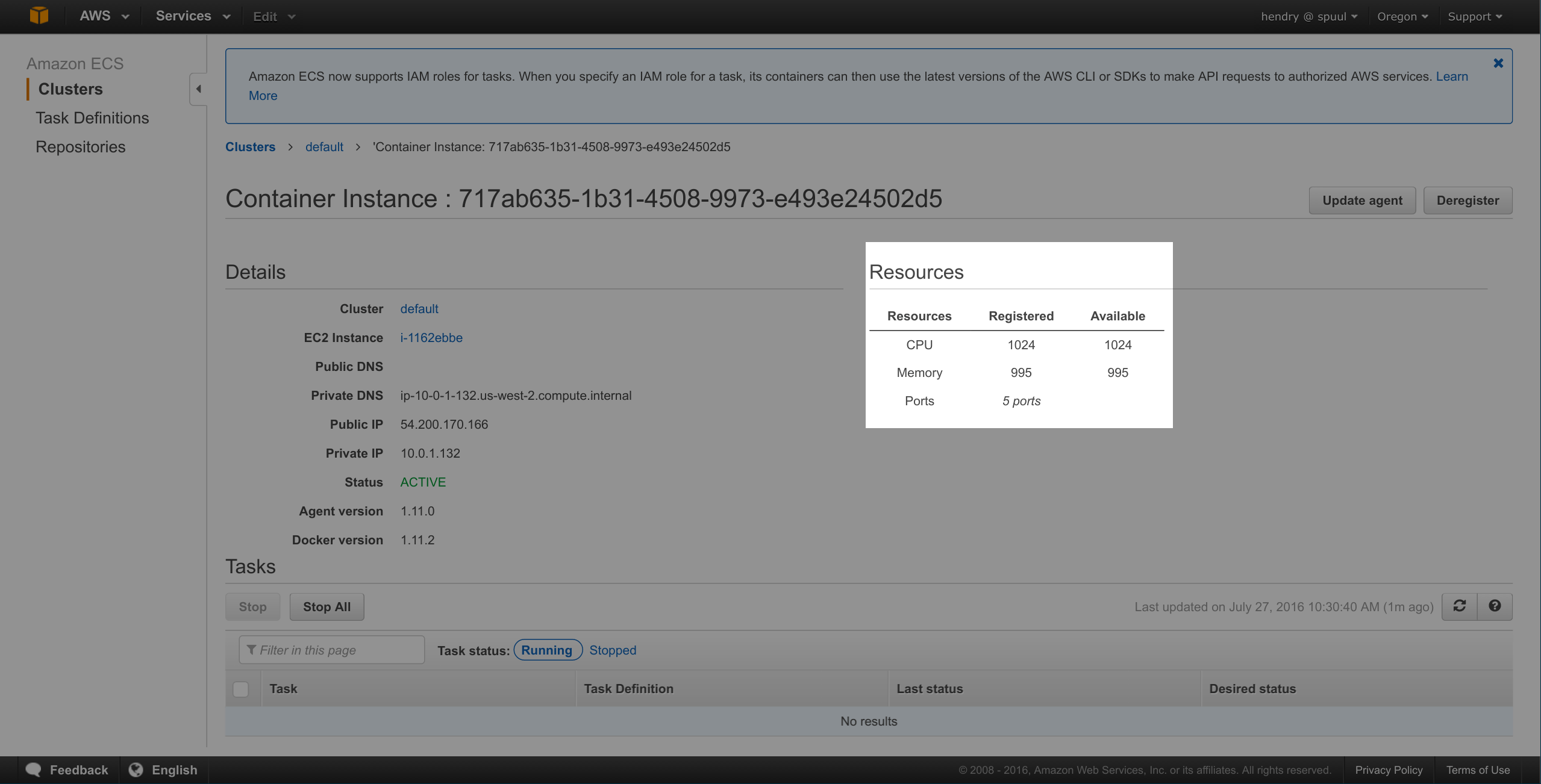 ECS instance resources