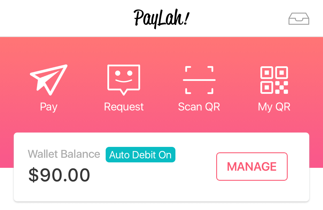 Your virtual wallet balance with Paylah!