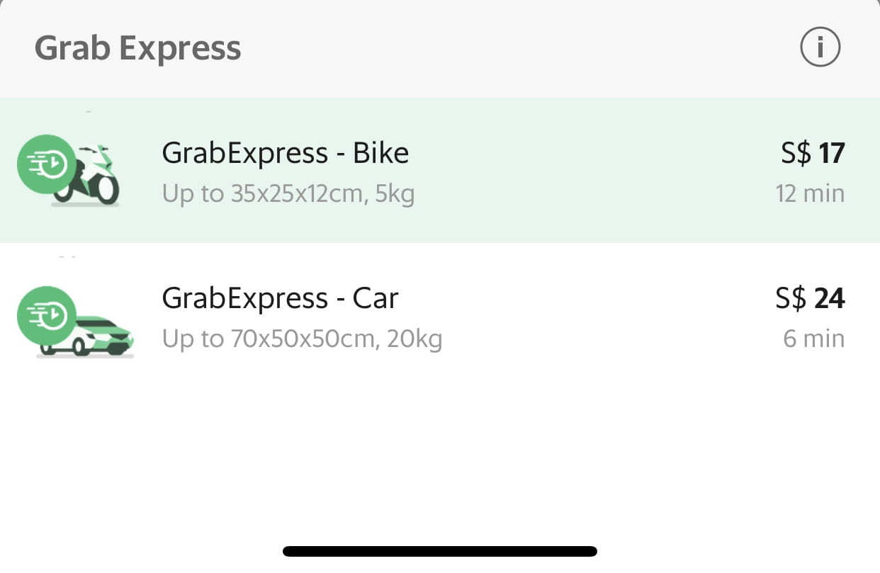 Grab Express Same Day Bike Vs Instant