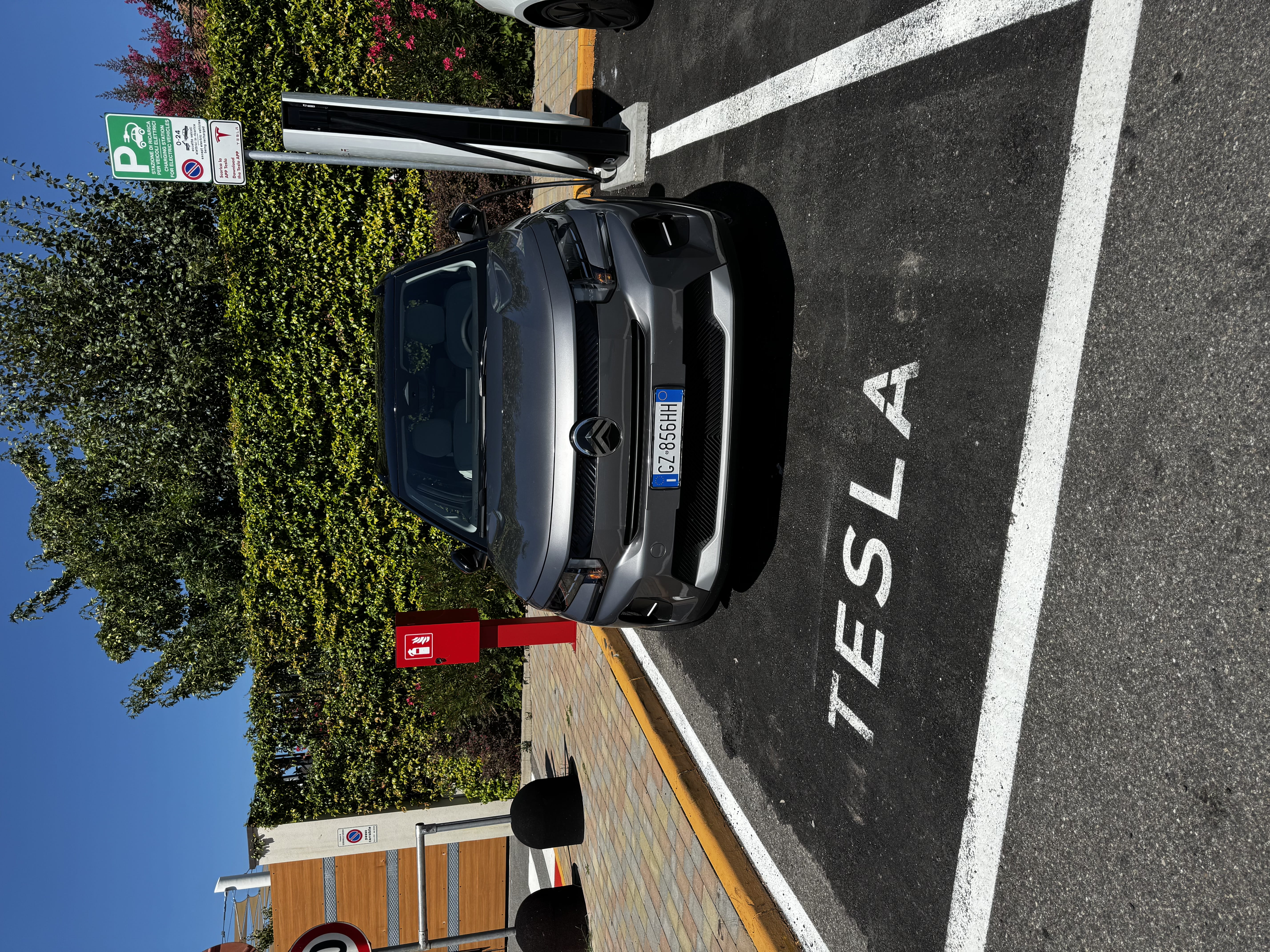 Citroen charging at Tesla Supercharger